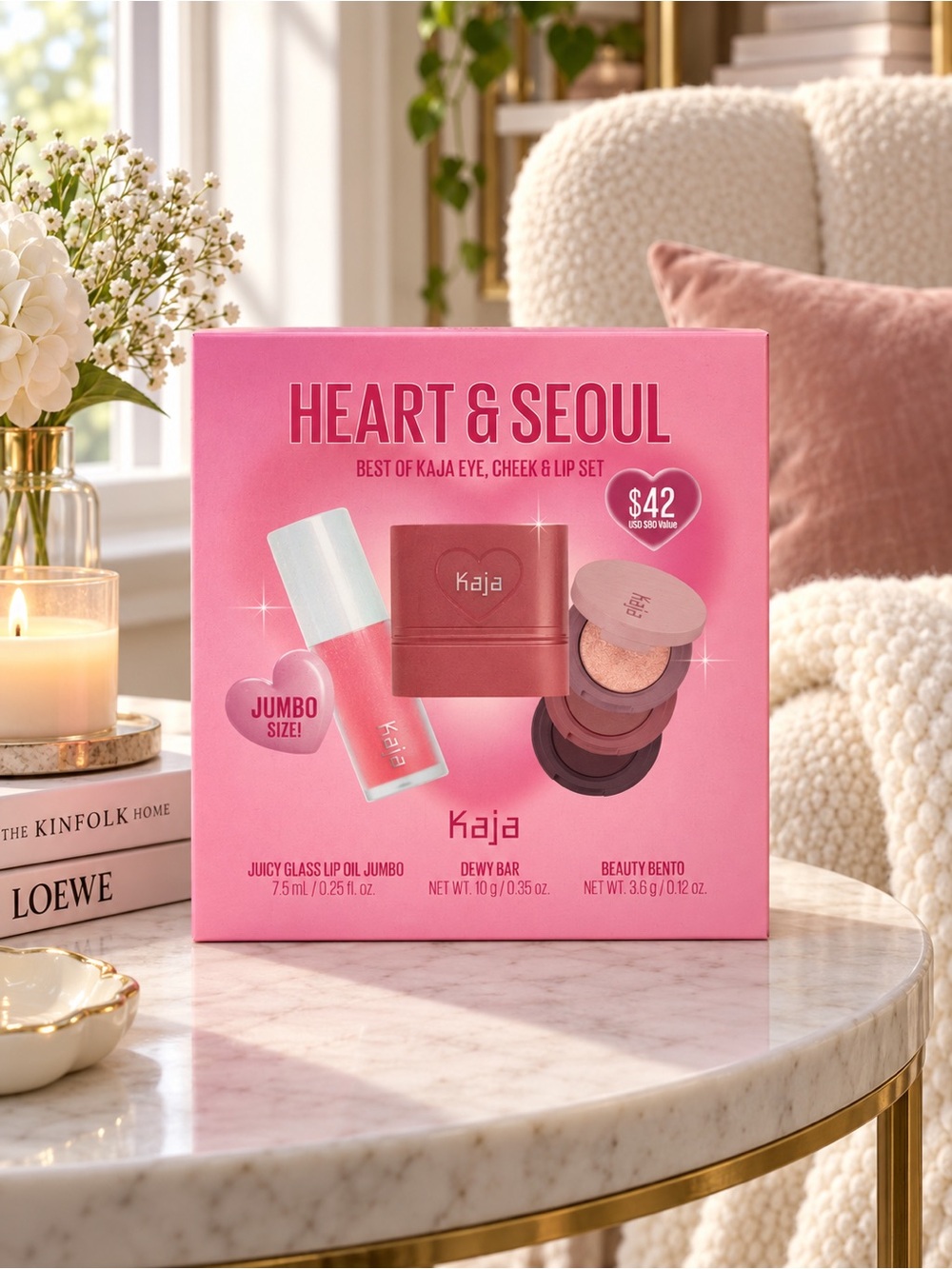 Kaja Heart & Seoul Eye Cheek Lip Set Limited Edition New
